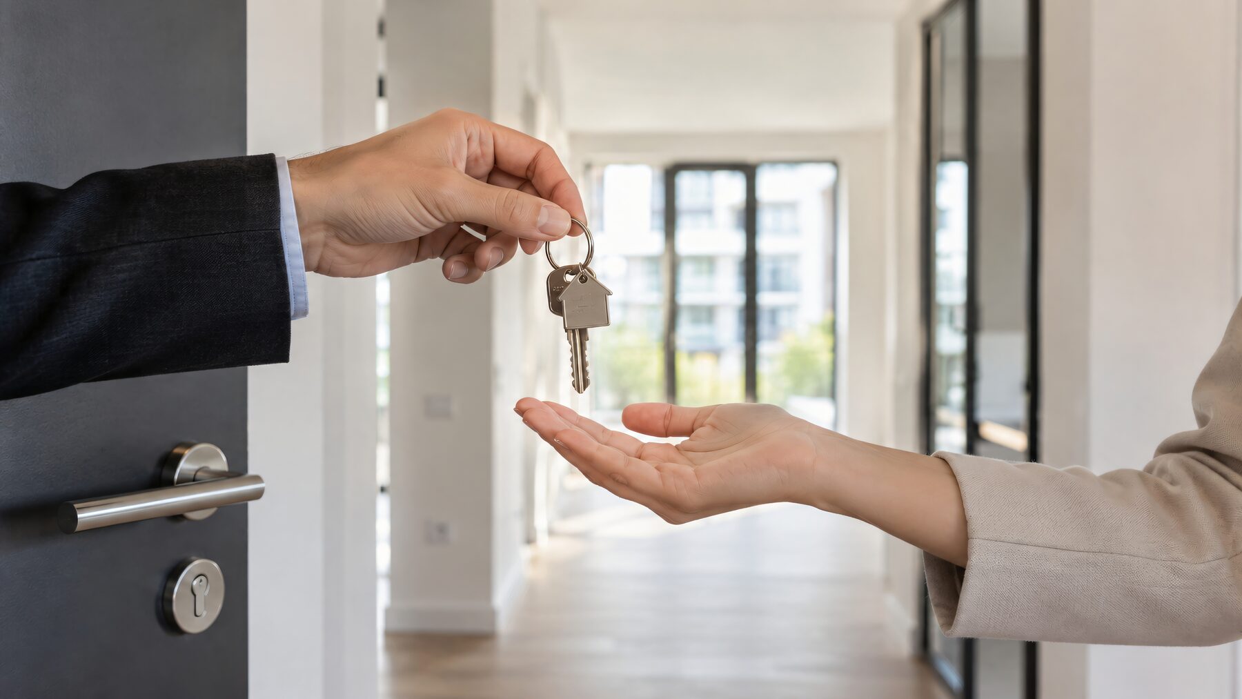 Schlüsselübergabe für eine Wohnung